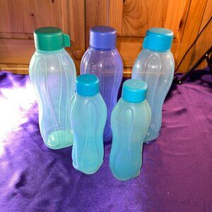 📌Tupperware 5 Eco Aquaslim Lightweight Water Bottle 1 Liter and 500 ml